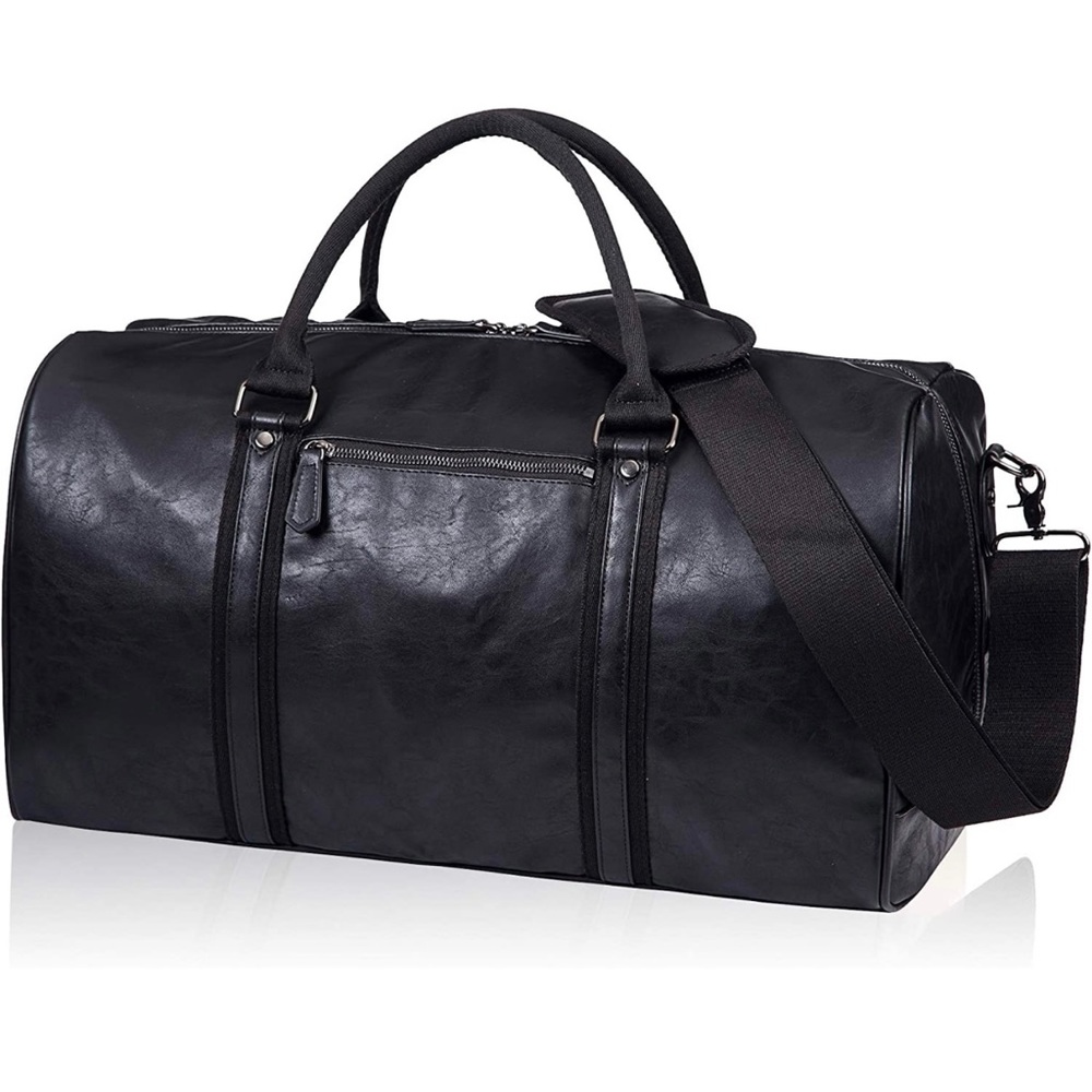 Oversized Travel Duffel Bag, Waterproof Leather Weekend bag Gym Sports bag